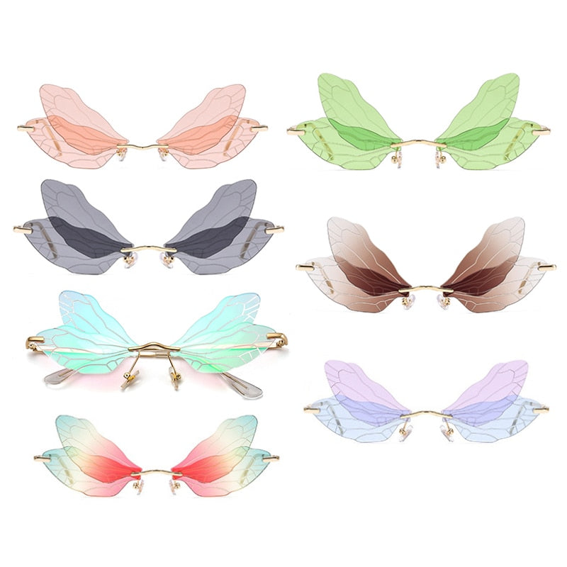 Rimless Dragonfly Wing Sunglasses UV400